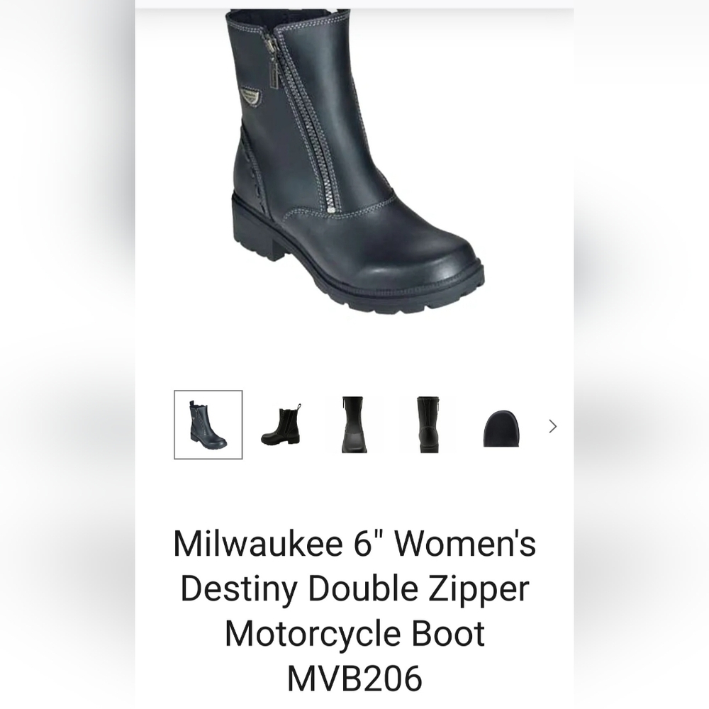 Women's 6" Milwaukee Black Leather Boots